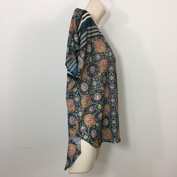 Clover Canyon Blouse short Sleeve Semi Sheer Sz M - Picture 4 of 8